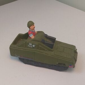 Rubber Military Toy Tank with Soldier Figure